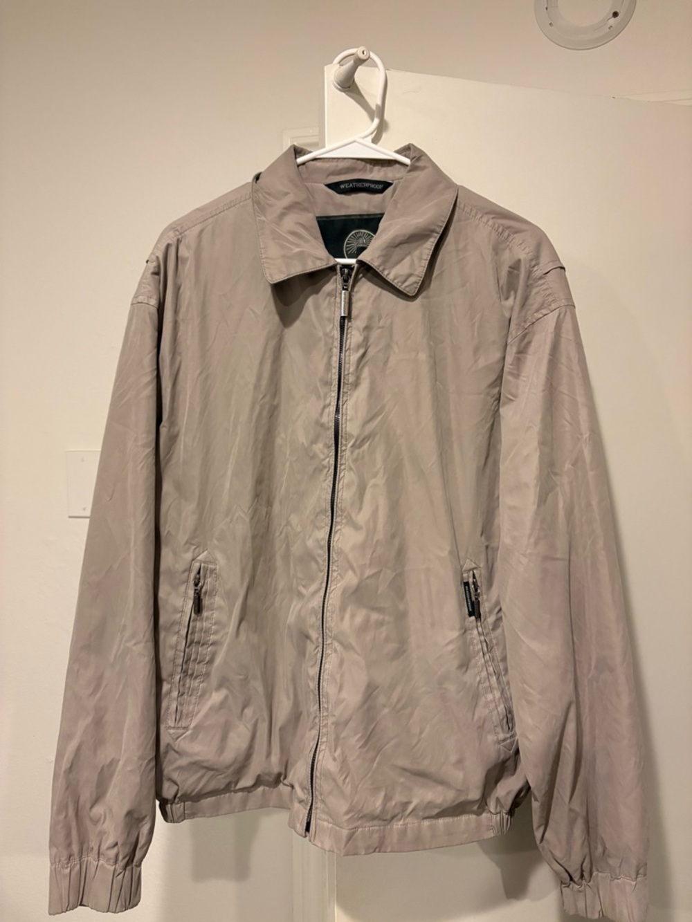 Weatherproof Garment Company Vintage Tan Bomber Style Jacket Large